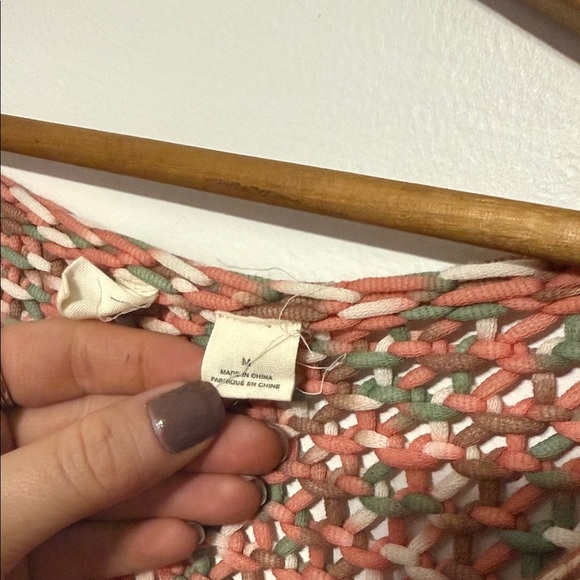 Moth Anthropologie Womens Salina Loose Crochet Knit Boxy Bell Sleeve Sweater M - Picture 13 of 14